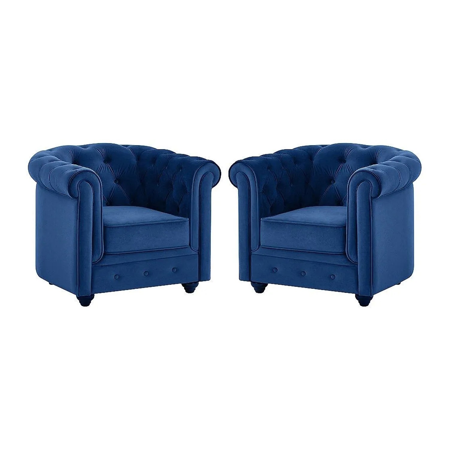 Vente-unique Sessel Mit Gerader Rückenlehne Chesterfield Königsblau 82 cm