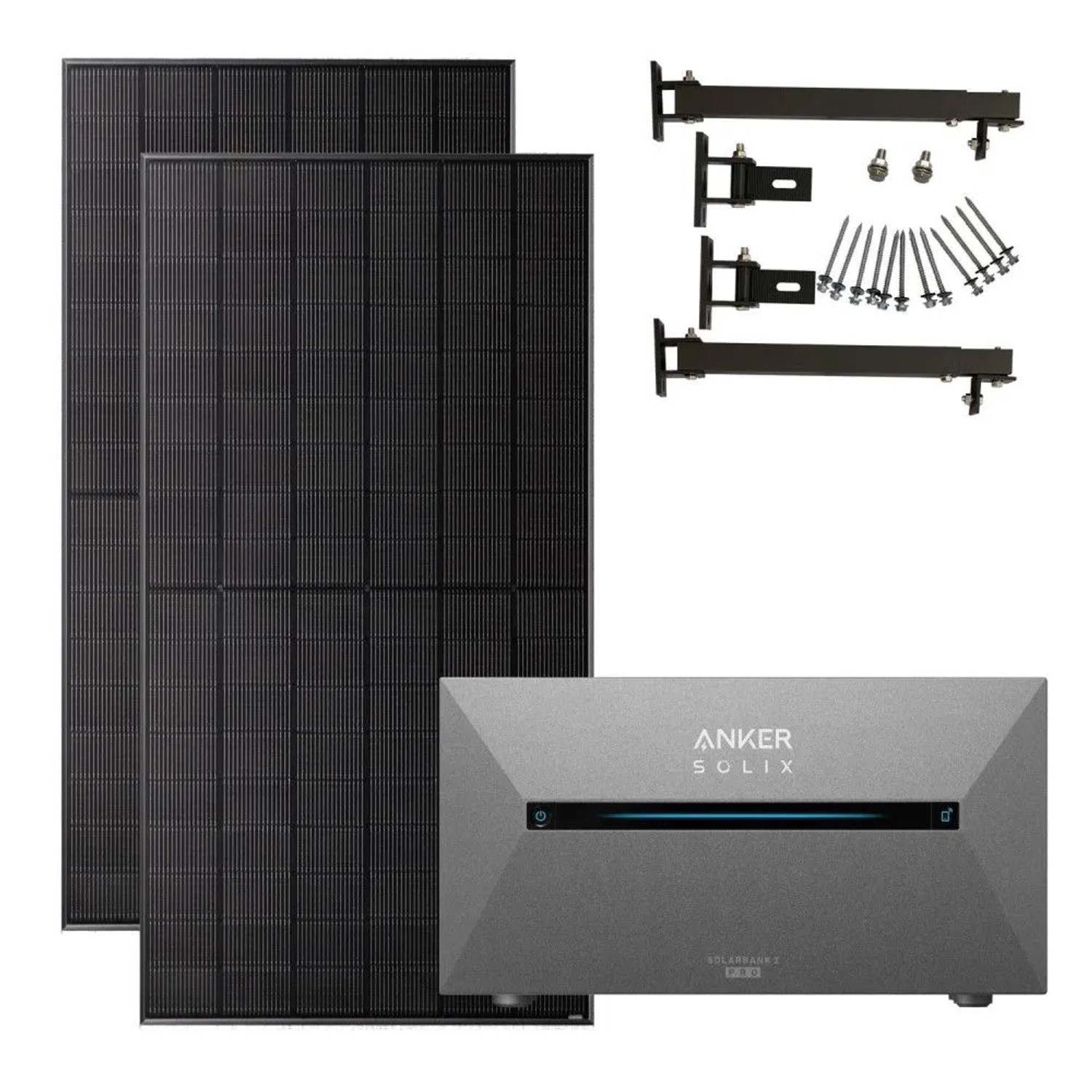 Anker SOLIX 1010 W Balkonkraftwerk mit Solarbank Pro 2 Mit Halterung für Flachdach