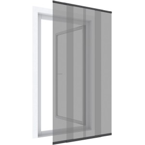 Windhager Insektenschutz Türvorhang, anthrazit, 120x250cm, Teleskop-System.