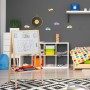 Höhenverstellbare Relaxdays Standtafel für Kinder, doppelseitig mit Whiteboard und Kreidetafel.