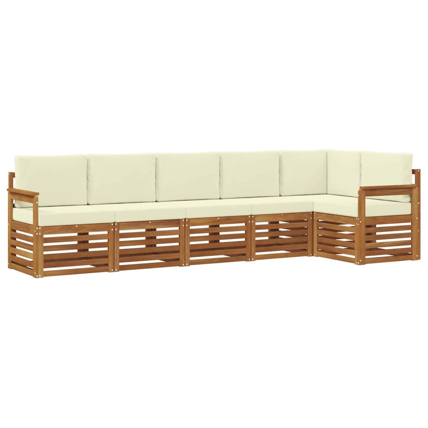 vidaXL Sofagarnituren 6 Tlg Natur und Creme Massivholz Akazie 3374875