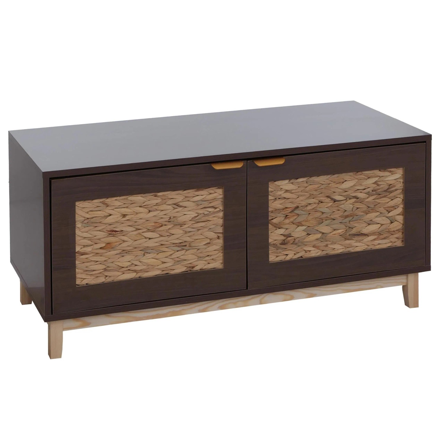 MCW Sitzbank P54 MDF Melamin Wasserhyazinthefront 45x100x42cm Walnuss-Optik