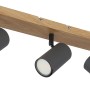 Globo Strahler Robby, 3-flammig, Graphit, mit Holzoptik. Moderner Spot für GU10 Leuchtmittel.