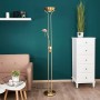 Lindby LED Stehlampe Josefin 9945234 Dimmbar Modern in Gold Messing aus Metall 2-flammig Wohnzimmerleuchte_3