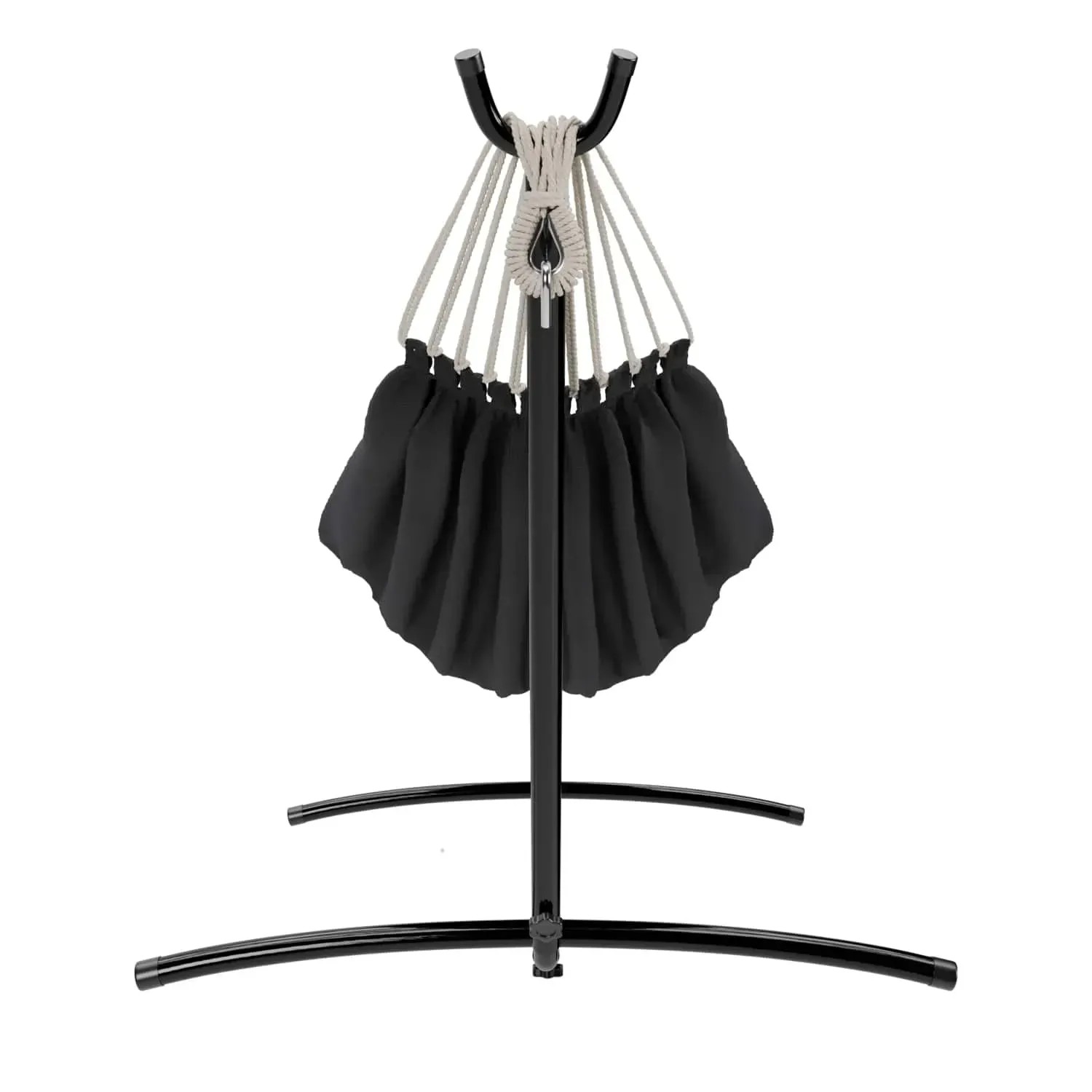 Garmio Hängematte Venedig Anthrazit mit Gestell und Tragetasche.