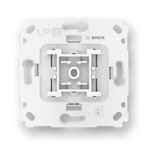 Bosch Smart Home Wandschalter für smarte Aktoren, weiße Rückseite mit Montagevorrichtung.