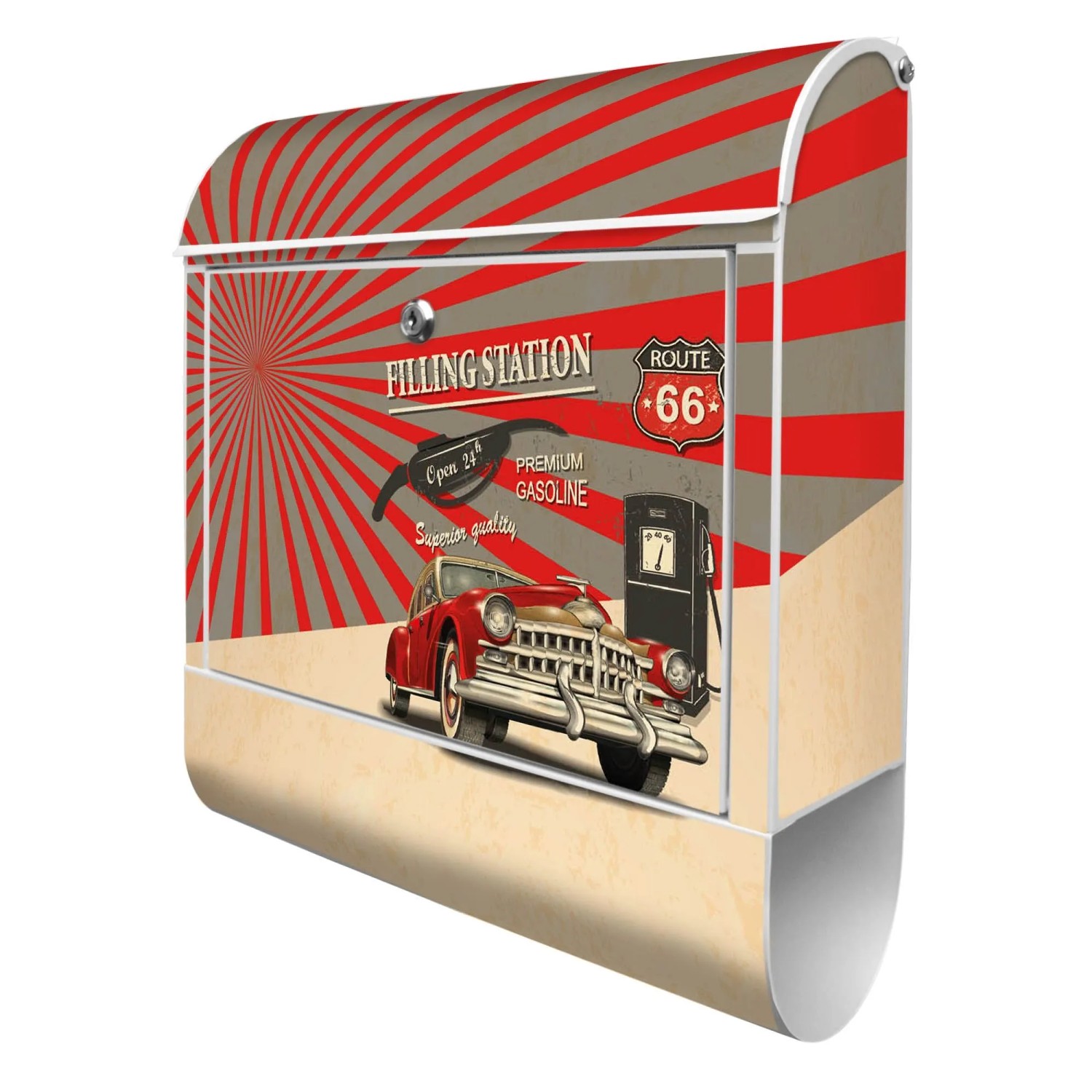 Banjado Design Briefkasten Weiß Pulverbeschichtet 39x47x14cm 2 Schlüssel Mi günstig online kaufen