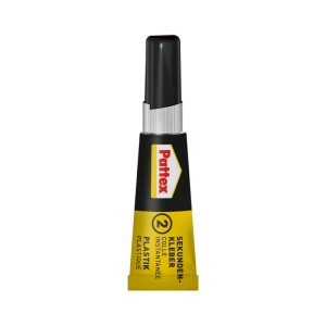 Pattex Plastix Sekundenkleber, 2g Tube für Kunststoffe.