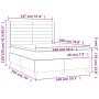vidaXL Boxspringbett Creme 140x190 cm mit Matratze und Topper, Maßeinteilung