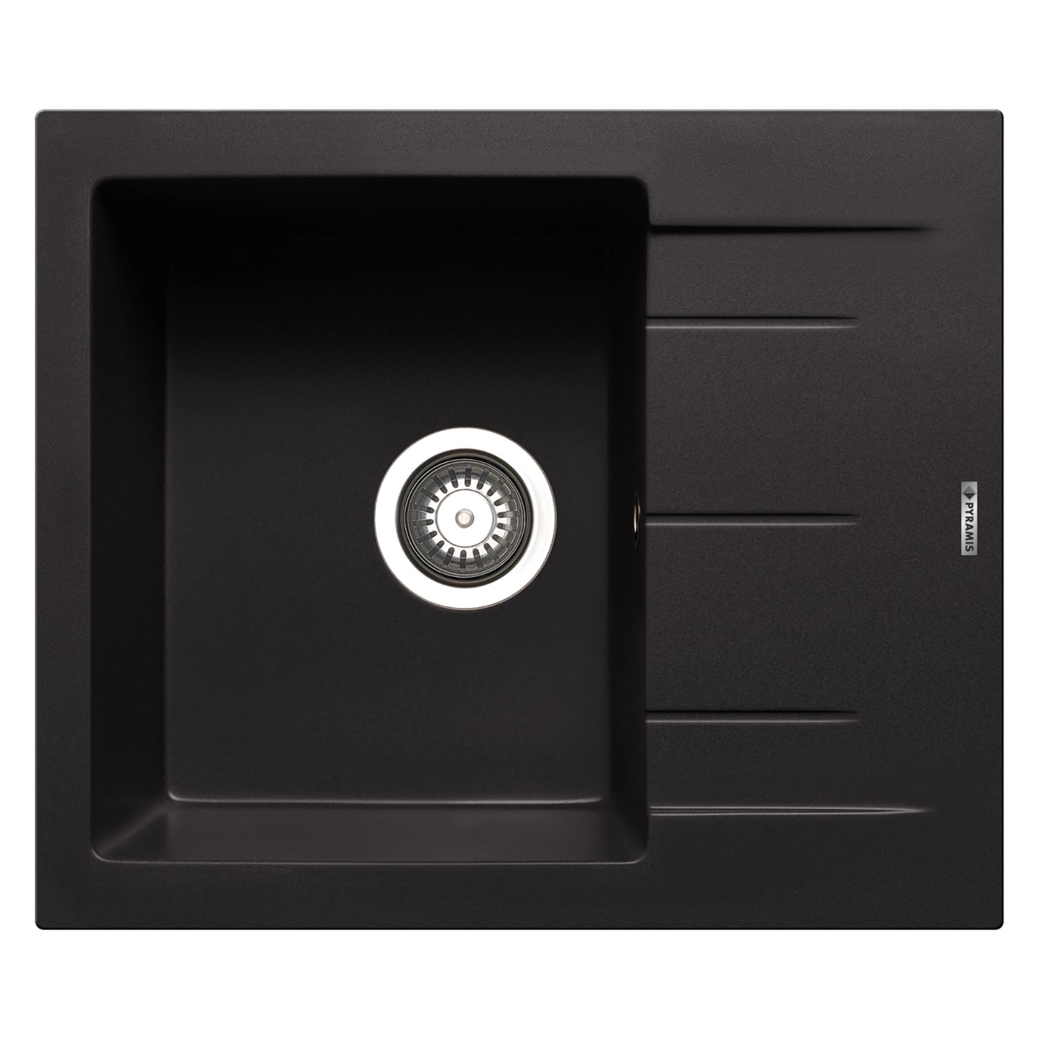 Pyramis Pyragranitespüle Alazia 1B 1D 59 cm x 50 cm Volcano