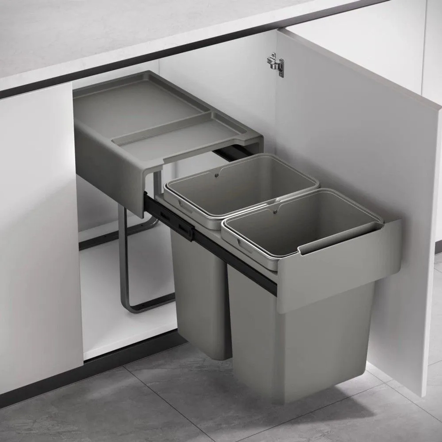 SVITA EM2x20 Einbaumülleimer 40L 2x20L 2 Fächer mit Deckel Mülltrennsystem kaufen bei OBI