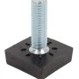 Stellschraube M8, 20x15 mm, für Rohre, mit Stahlgewinde und schwarzem Kunststofffuß.