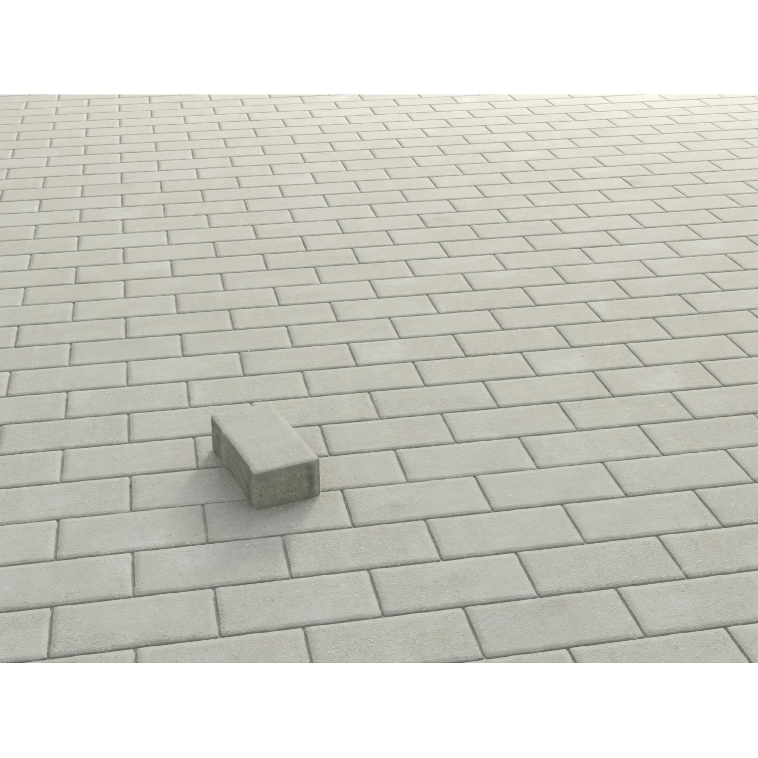 Graues Rechteck-Pflaster aus Beton (20x10x6 cm) verlegt als Gehweg.