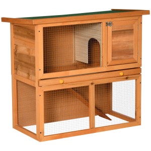 PawHut Hasenstall Tannenholz 90 x 45 x 80cm