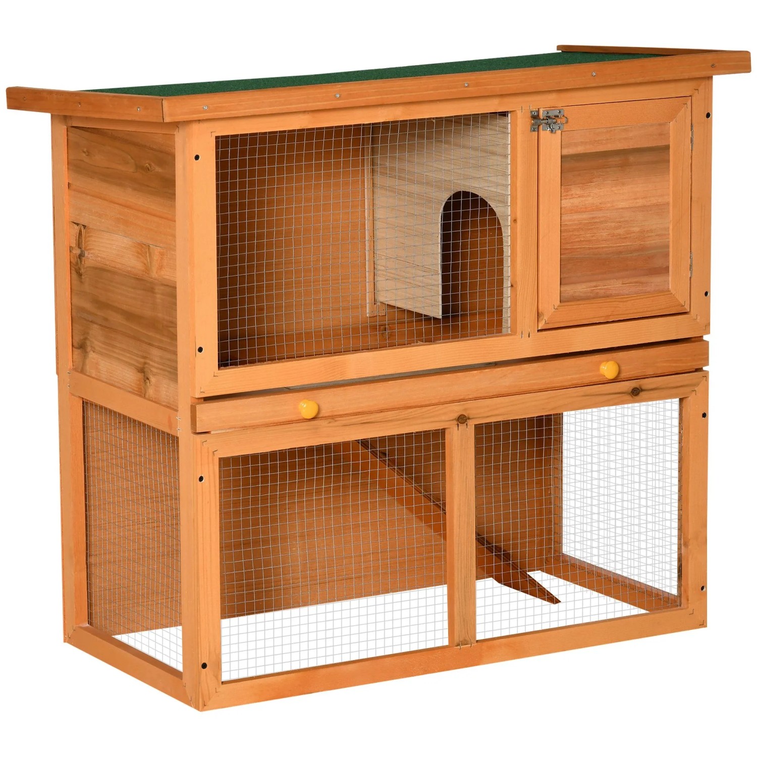 PawHut Hasenstall Tannenholz 90 x 45 x 80cm