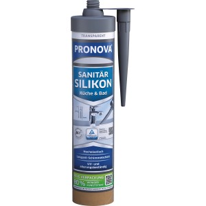 Pronova Sanitär-Silikon Eco, 280ml, transparent. Silikon für Bad und Küche mit Schimmelschutz.