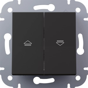 Schwarzer Jalousieschalter Vilma für die Steuerung von Rollläden und Jalousien.