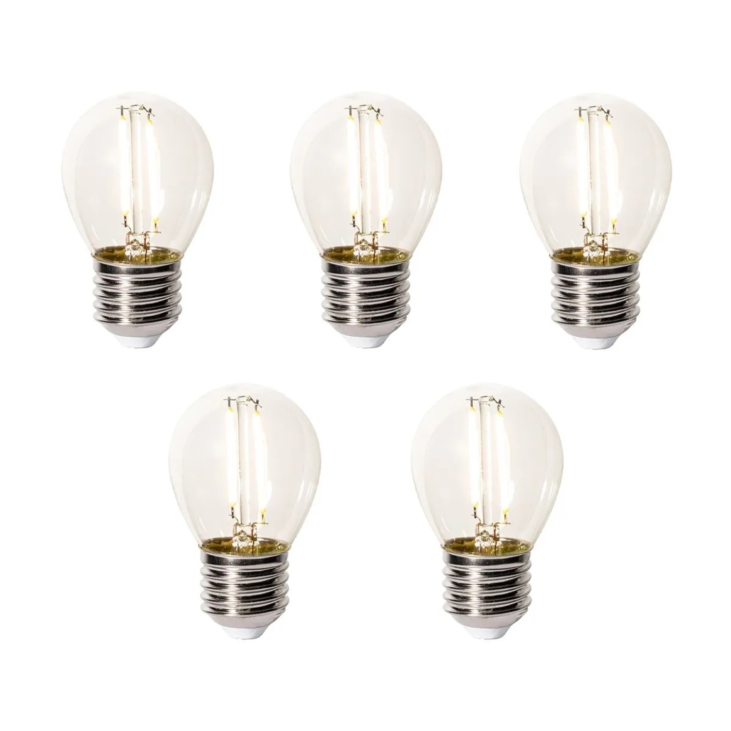 LUEDD 5er Set E27 Dimmbare LED Glühbirnen P45 Klarglas 3W 350,m 2200K