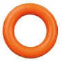 Oranger Jollypaw Ring aus Naturgummi, ein robustes Apportierspielzeug für Hunde.