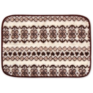 Bestlivings Tierdecke Lammflor, 90x140 cm, creme mit braunem Muster. Flauschige Hundedecke für Haustiere.