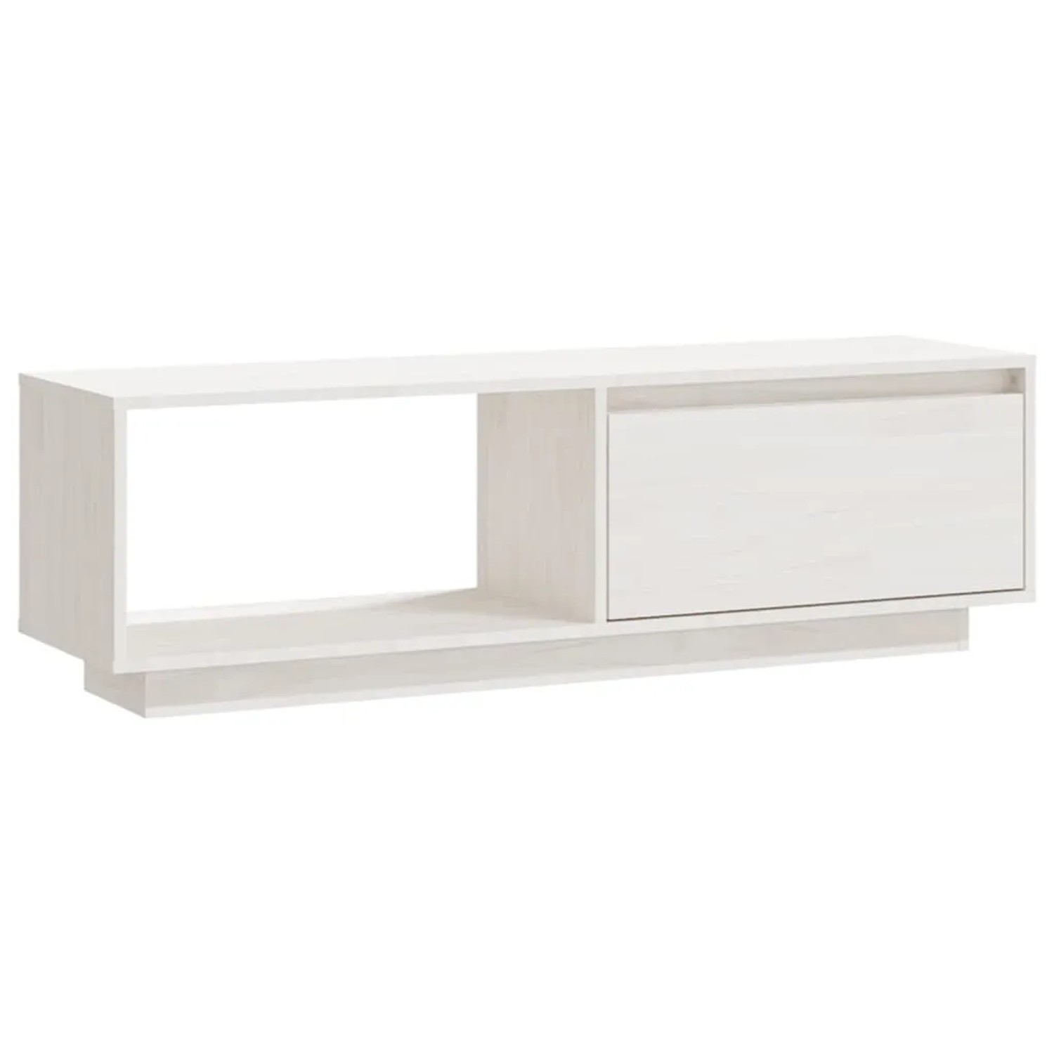 vidaXL TV-Schrank Weiß 110x30x33,5 cm Massivholz Kiefer 809889