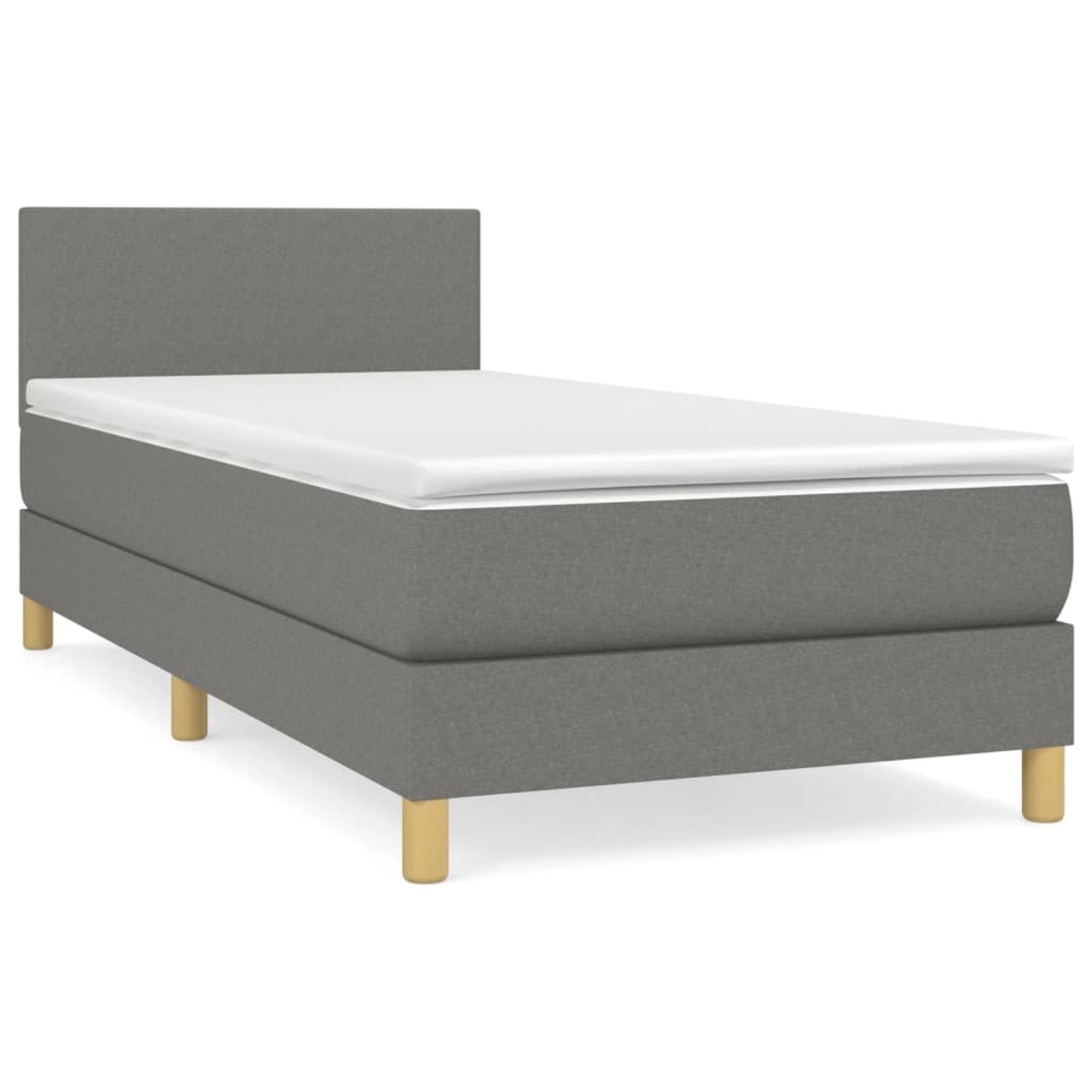 Thumbnail - vidaXL Boxspringbett mit Matratze Dunkelgrau 80x200 cm Stoff1373069
