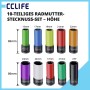 CCLIFE 10-tlg. Kraft-Stecknuss-Satz 1/2 Zoll mit Felgenschutz. Bunte Nüsse 15-24mm aus Cr-Mo Stahl, 86mm lang.