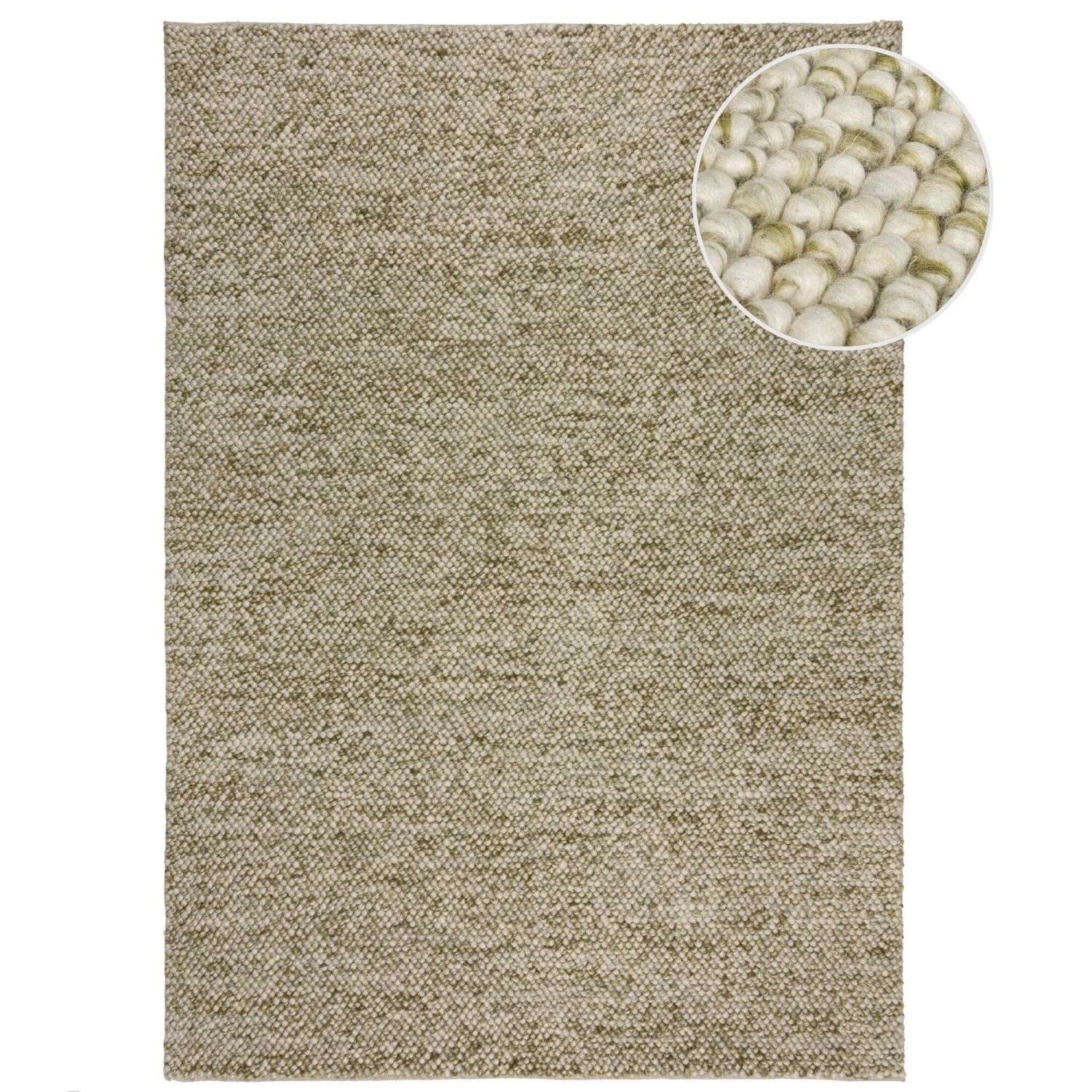 Flair Rugs Wollteppich Minerals 80 cm x 150 cm Grün