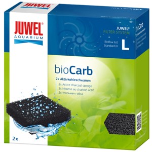 Juwel BioCarb L Kohleschwamm für Aquarium Filter, 2er Packung zur Wasserklärung.