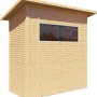 Bertilo Gerätehaus Pent Modern, Naturholz, 208x103 cm, mit Doppeltür. Weekendhaus für den Garten.
