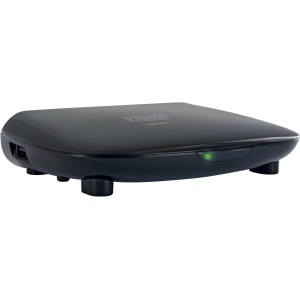 Schwaiger SAT8440HD Satellitenreceiver für bis zu 4 Teilnehmer, schwarzes Gehäuse.