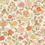 ESTAhome Vliestapete mit Blumenmuster in Rosa, Grün, Gelb und Orange.