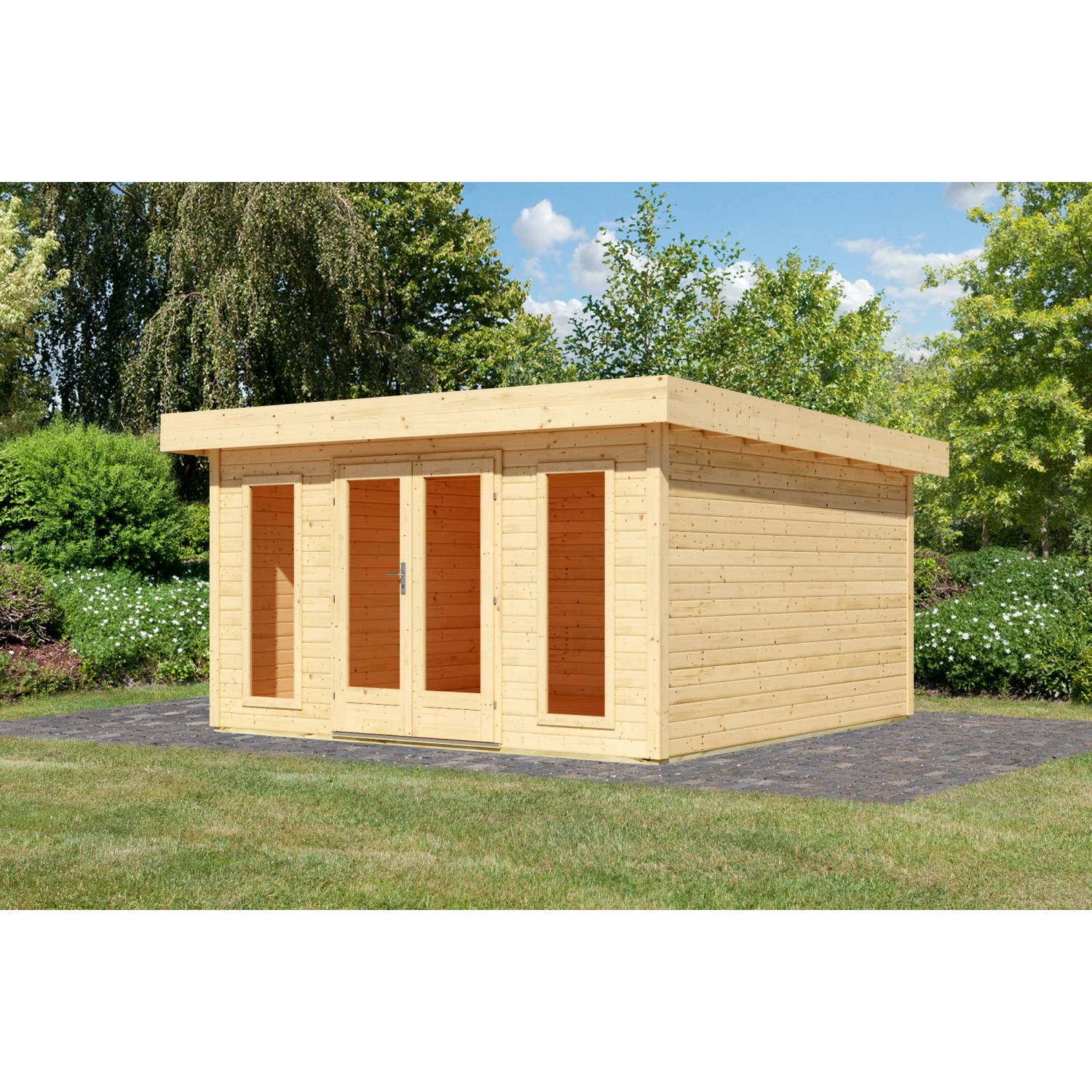 Karibu Gartenhaus Adelie Naturbelassen 238 x 393 x 393 cm günstig online kaufen