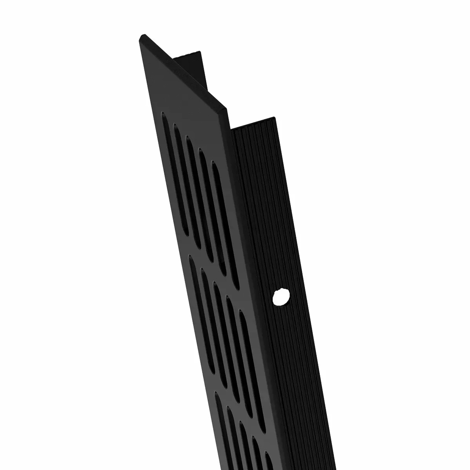 Schwarzes MS Beschläge Belüftungsgitter (80x200mm) aus Aluminium für optimale Luftzirkulation.