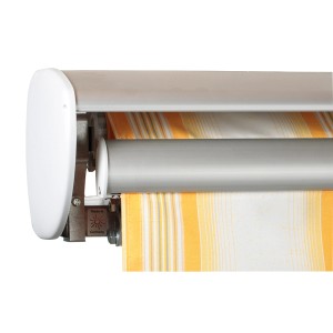 Schutzdach für Markise Star, Gestell weiß, 255 cm, aus Aluminium. Zubehör für Sonnenschutz.