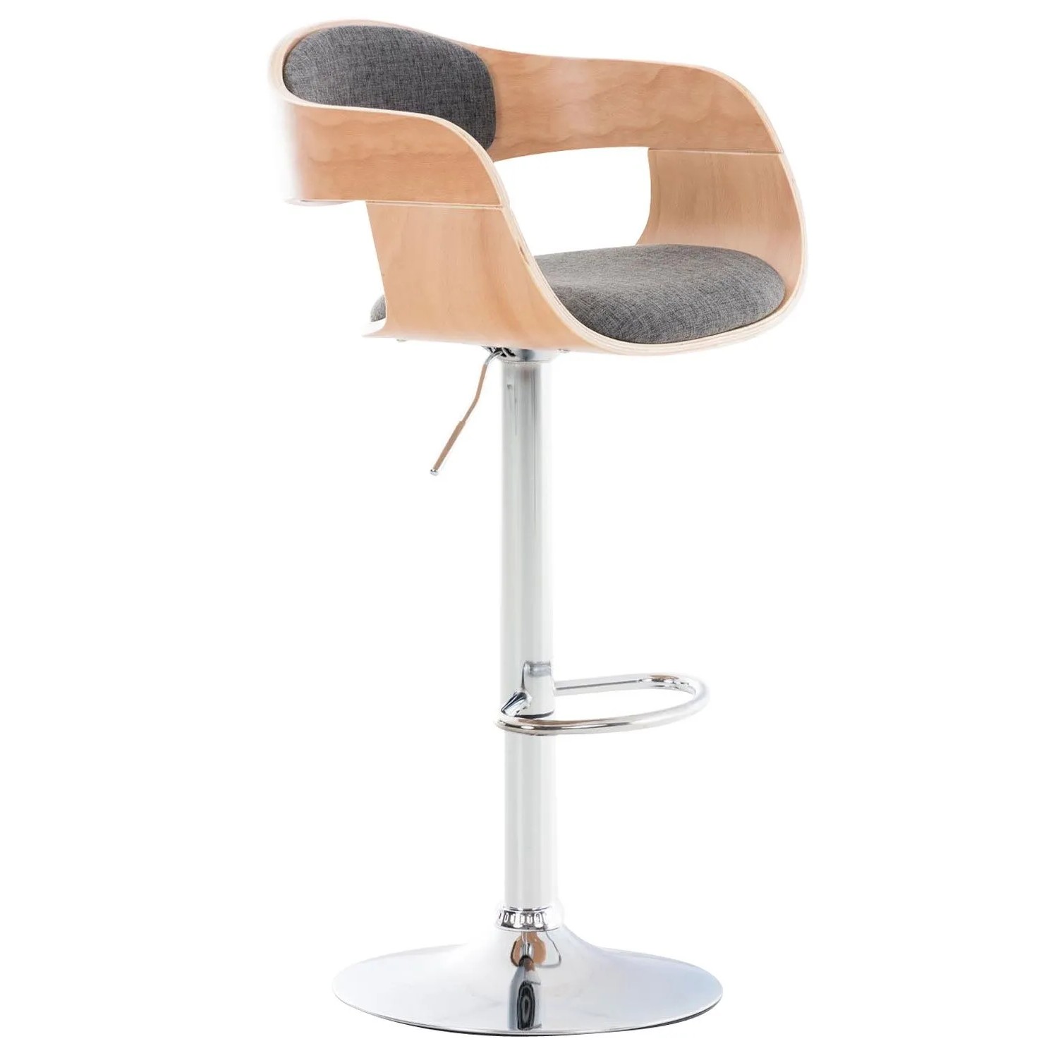 CLP Barhocker Kingston Stoff Natura/Hellgrau