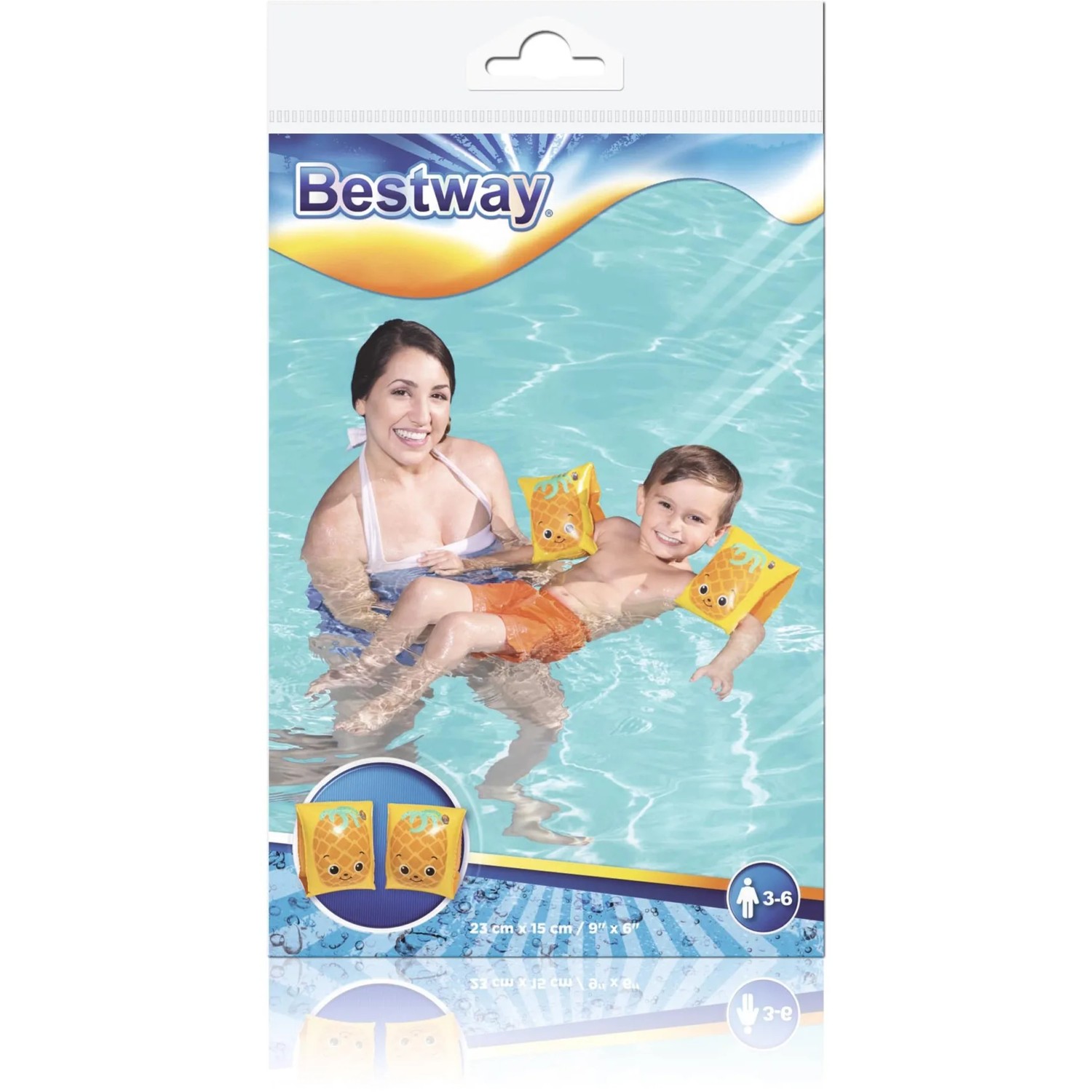 Bestway Schwimmflügel im Früchte-Design, 23x15cm, für Kinder von 3-6 Jahren.