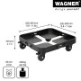 Wagner Pflanzenroller Sun City, schwarz, ausziehbar von 250-300mm, mit Rollen und Feststellbremse.
