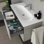 Steinkamp Waschtisch-Set Living 2.0 Oxid Hellgrau mit GROHE Essence, 100 cm breit.