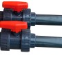 Kwad Pool Schlauchanschluss-Set mit Kugelhähnen und Zubehör für Wärmepumpen.