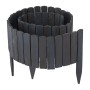 Relaxdays Beeteinfassung Tannenholz Anthrazit Flexibel 200 cm x 25/35/40 cm