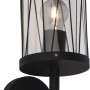 Schwarze, matte Brilliant Außenwandleuchte Reed, 25x11,8 cm, für Garten, Terrasse & Balkon.