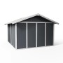 Grosfillex Kunststoff-Gartenhaus Deco H 11, dunkelgrau, 315x355 cm. Wetterfestes Gerätehaus mit Doppeltür.