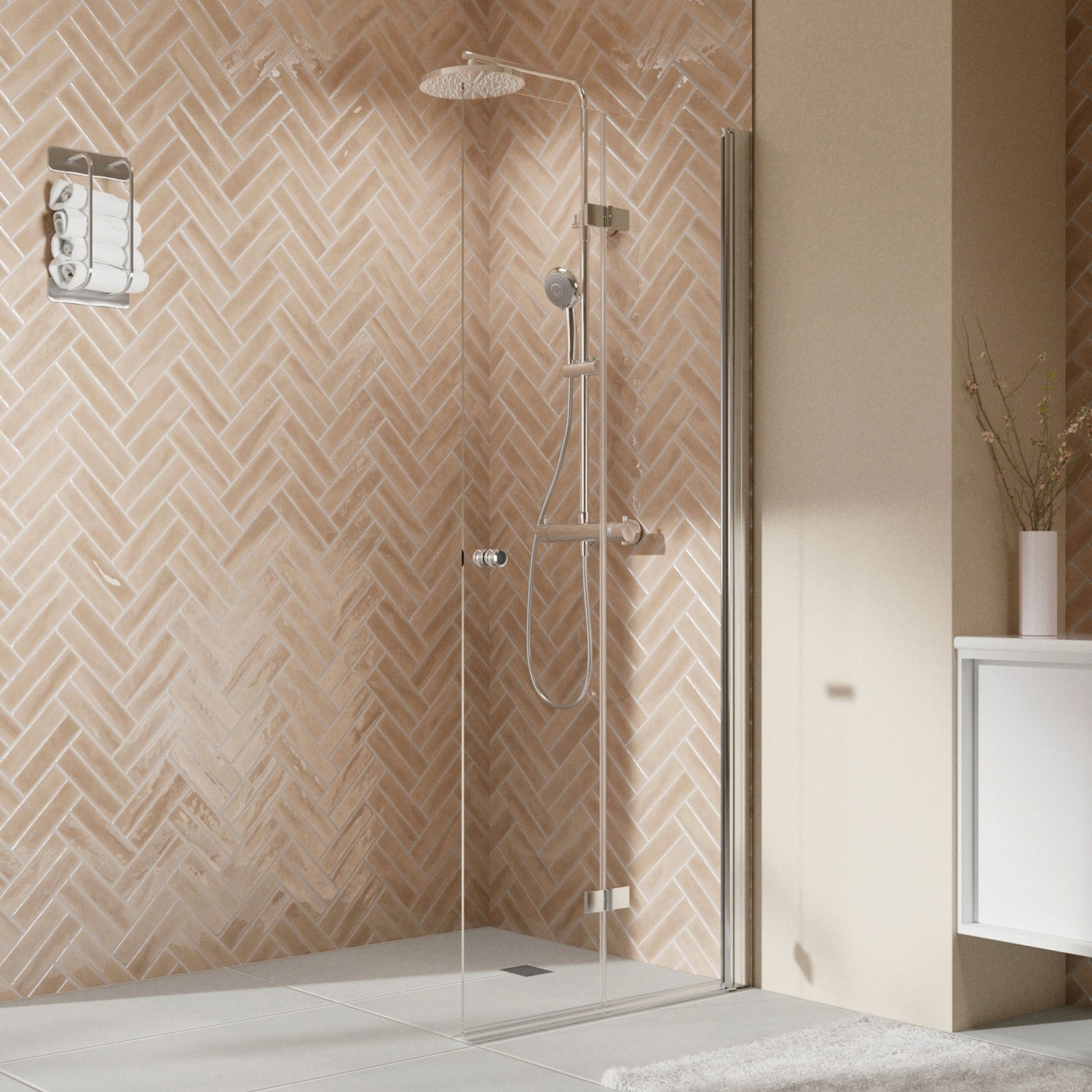 Breuer Drehfalttür Elana 2.0 Walk-In Klarglas inkl. CER+ 200 cm x 120 cm Re günstig online kaufen