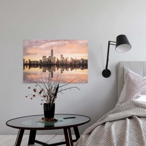 Bricoflor Leinwand: New Yorker Skyline im Sonnenuntergang, modernes Wandbild für Wohnräume.