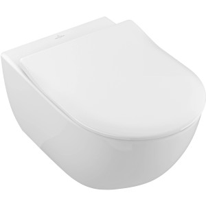 Villeroy & Boch Subway 2.0 Wand-WC-Set, spülrandlos, in Weiß mit Soft-Close Funktion.