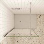 AICA Walk In Duschwand, 90x190cm, teilsatiniert, 6mm ESG Glas mit Stabilisator. Dusche ohne Duschwanne.