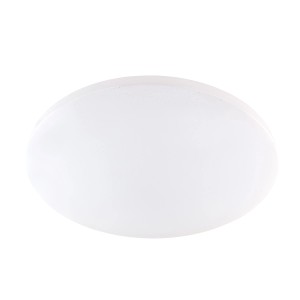 Weiße, runde LED-Deckenleuchte Sajama I von Globo, Ø 54 cm, mit Sparkle Dekor.