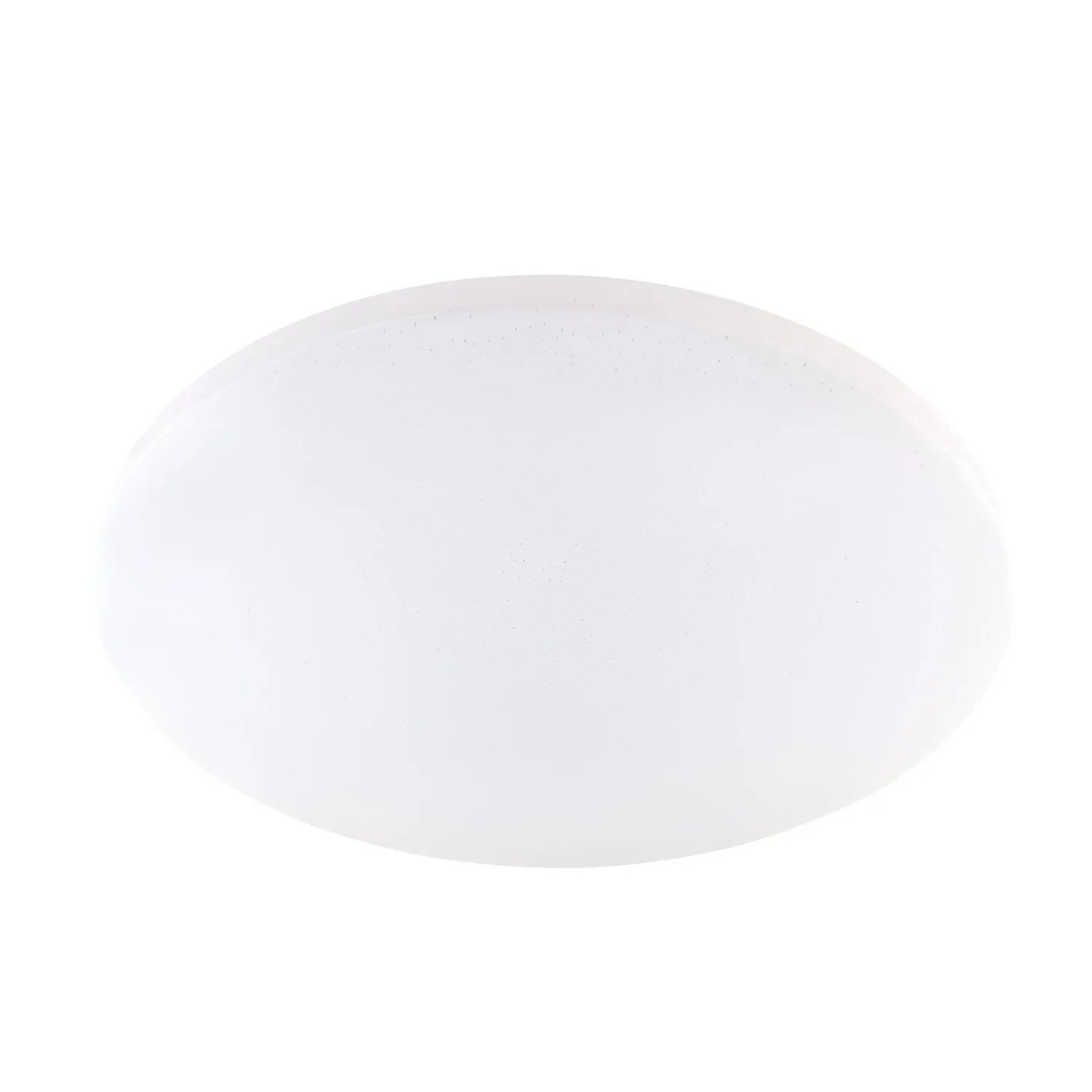 Weiße, runde LED-Deckenleuchte Sajama I von Globo, Ø 54 cm, mit Sparkle Dekor.