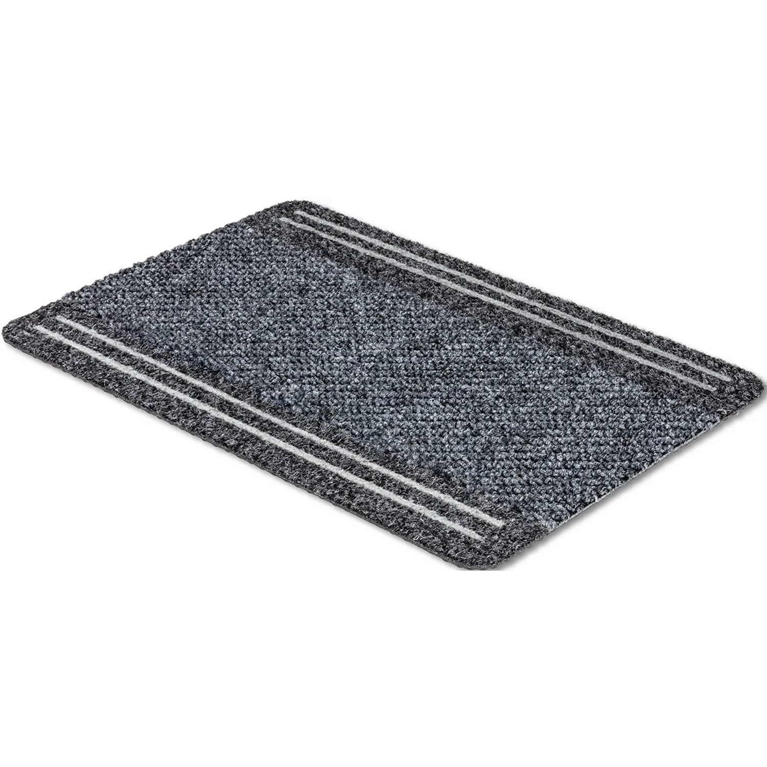 Graue Astra Türmatte Flocky Color mit Streifen, 40x60 cm, für den Innenbereich.